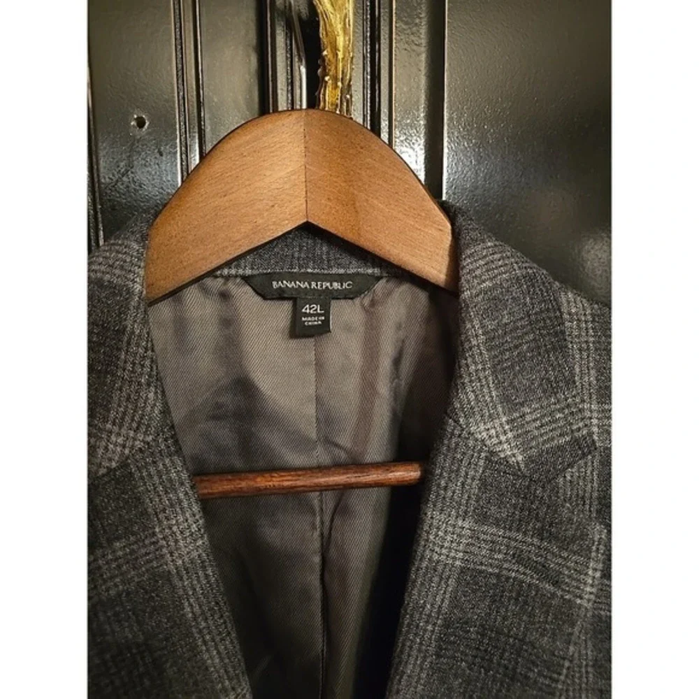 New Banana‎ Republic 42L Slim Fit Plaid Sport Blazer 100% Wool